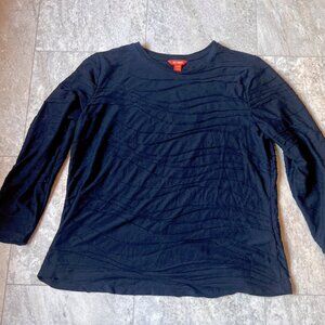 2 for $20 || Wavy Textured Navy Long Sleeve | Joe Fresh Womens XL